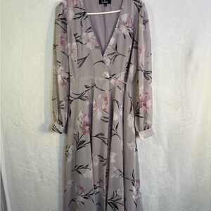 Lulu's Lavender Floral Long Sleeve Dress